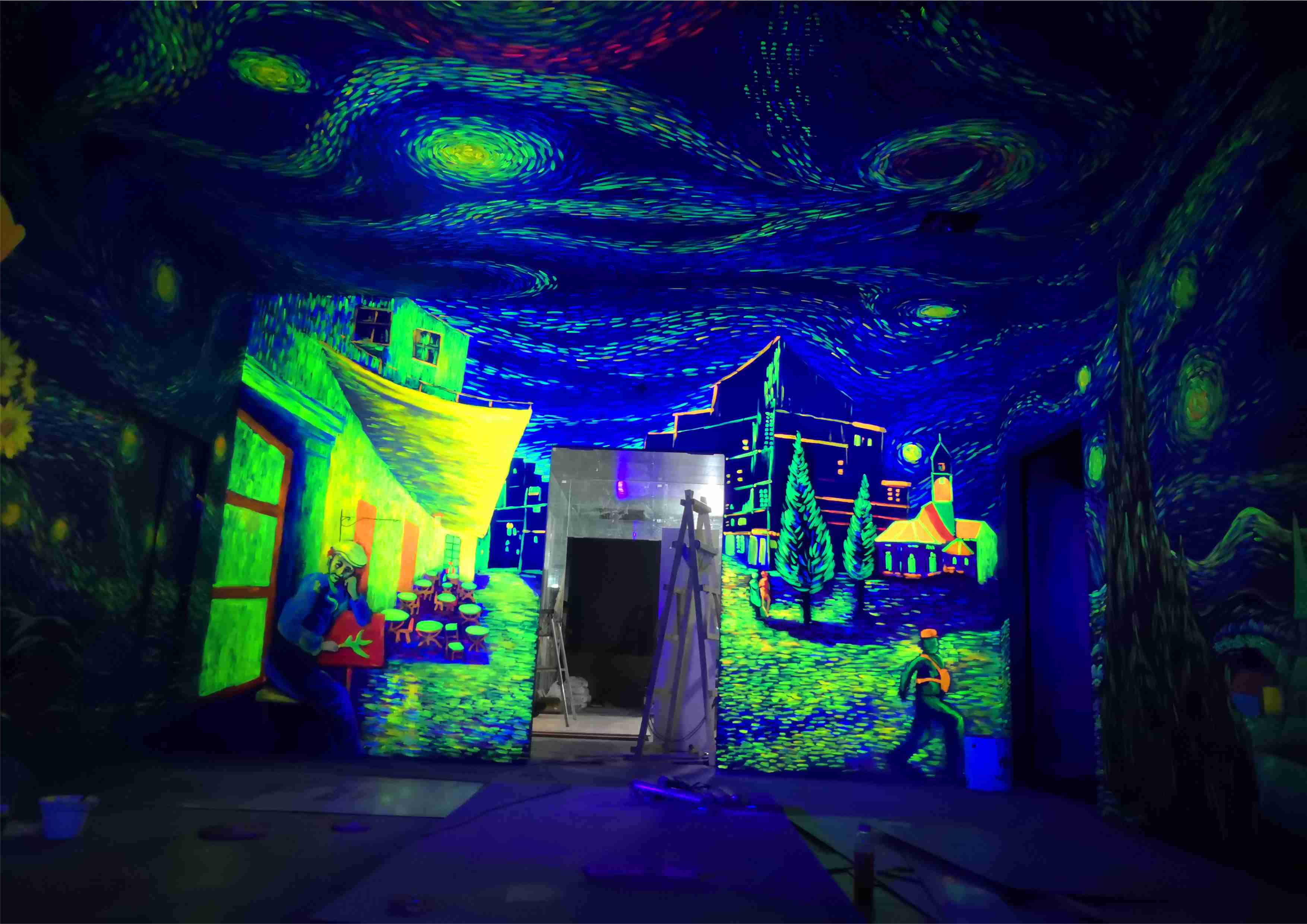 【熒光畫(huà)彩繪項(xiàng)目案例】——北京、鄭州、青島、西安幻境空間